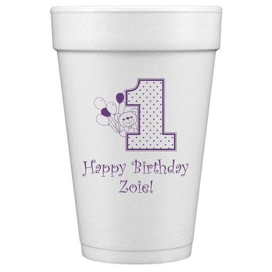 First Birthday Styrofoam Cups